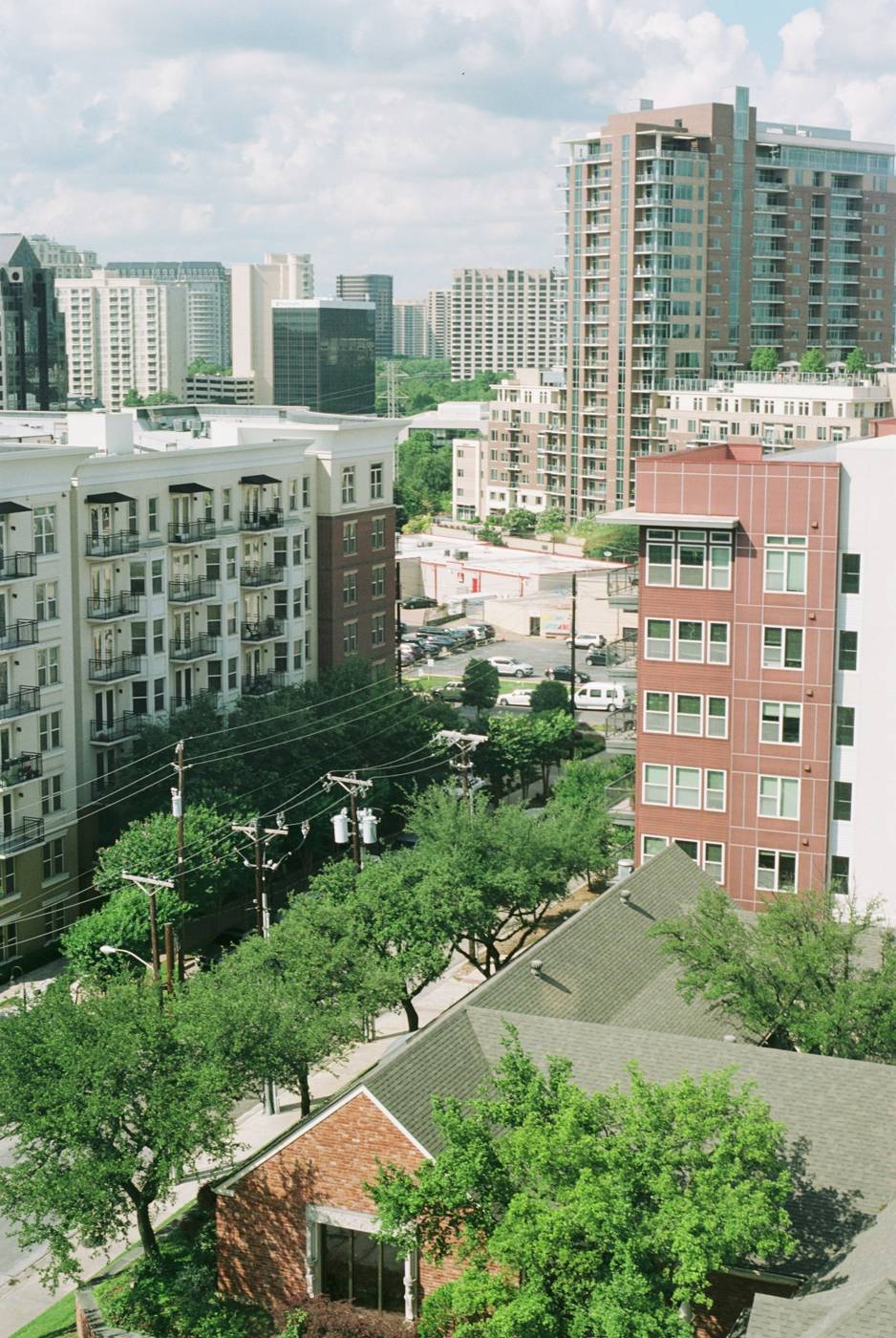 Apartment buildings among the trees in Dallas